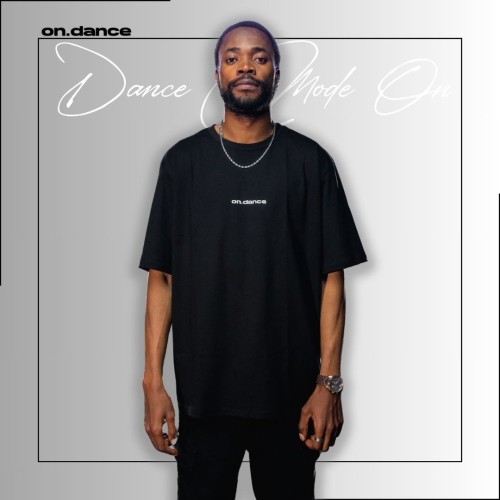 Oversize On Dance X Dance Mode On Baskılı Siyah T-Shirt - ON DANCE STORE